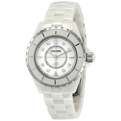 chanel white enamel watch|Chanel j12 watch price list.